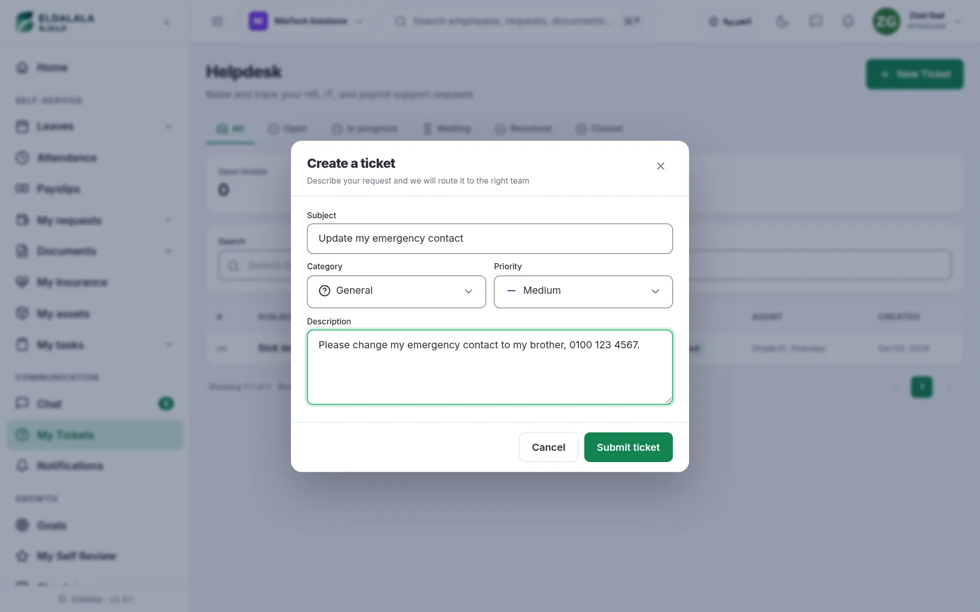 Helpdesk · Eldalala