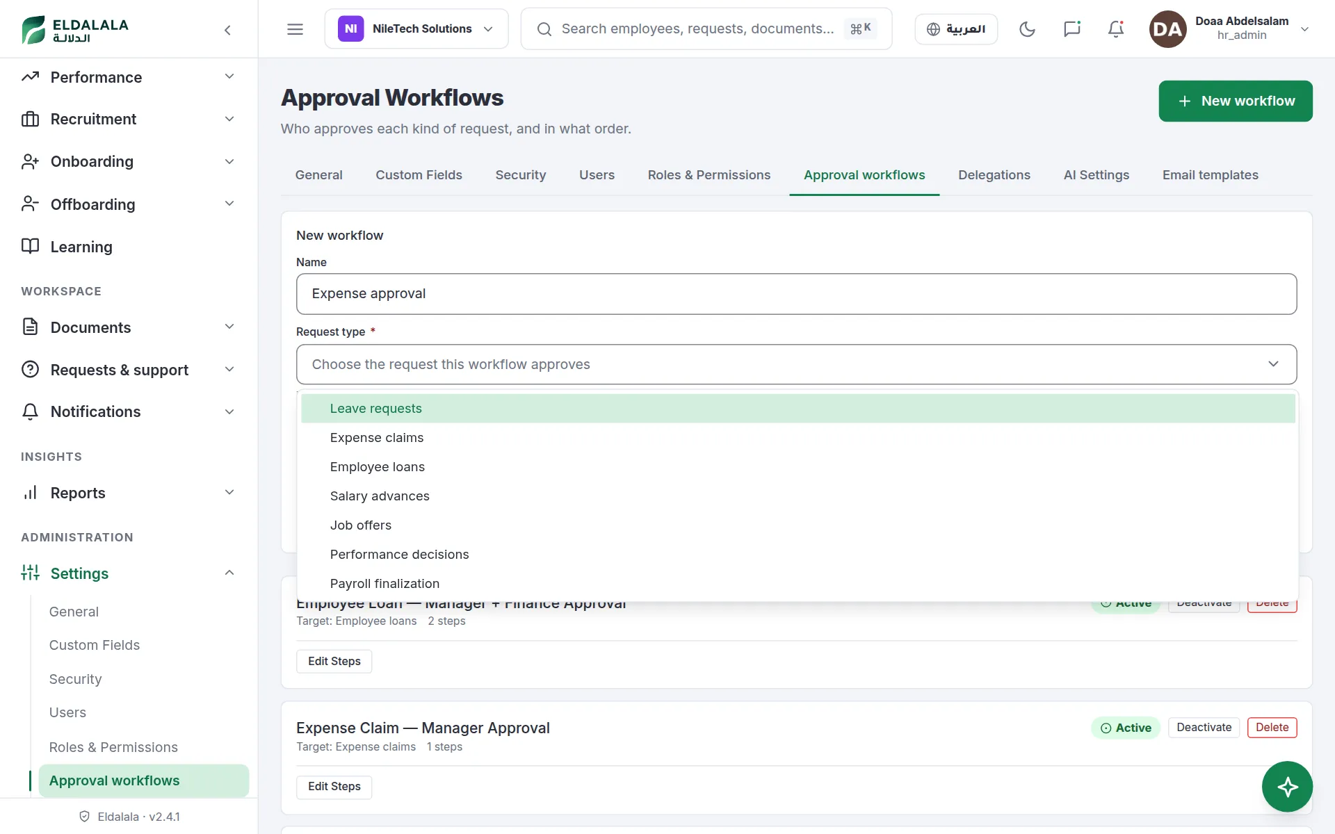 Approval Workflows · Eldalala