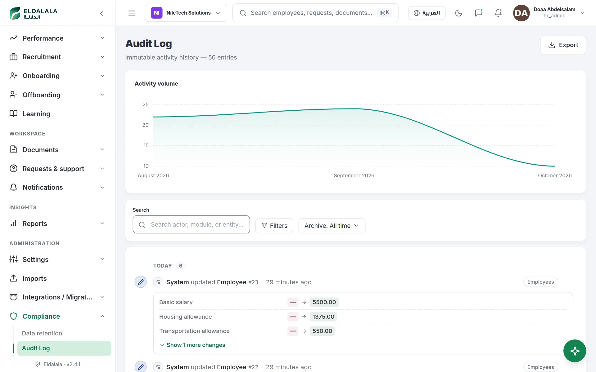 Audit Log · Eldalala