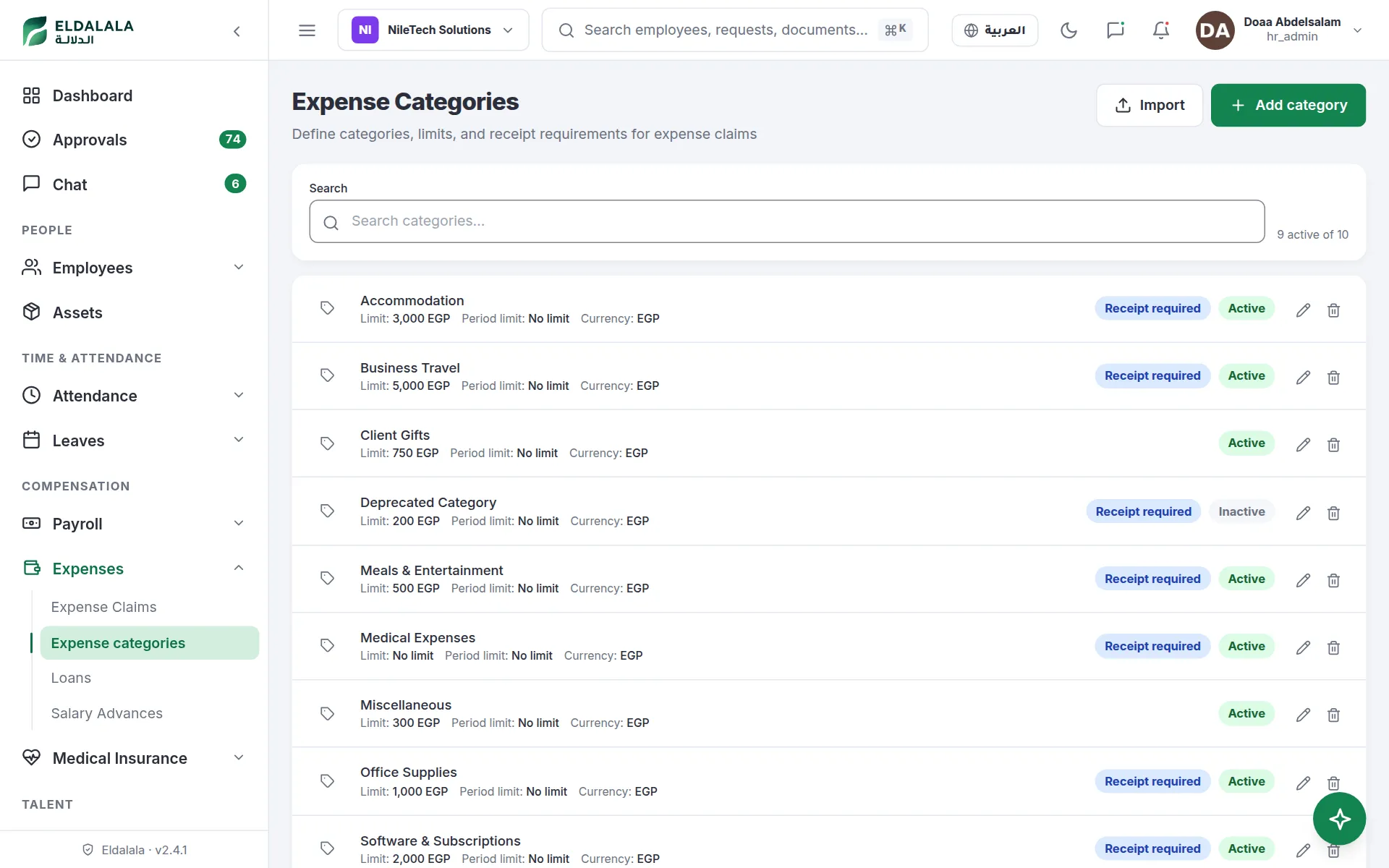 Expense Categories · Eldalala