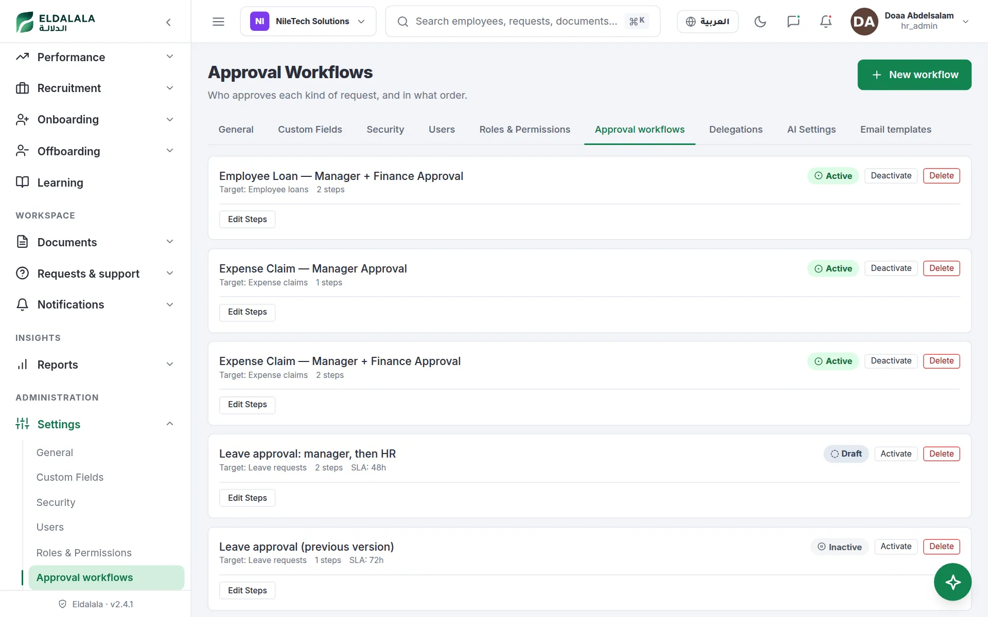 Approval Workflows · Eldalala — /workflows