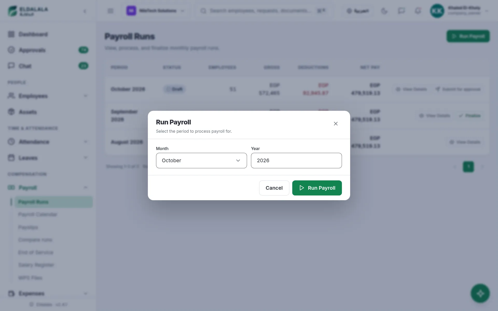 Payroll Runs · Eldalala